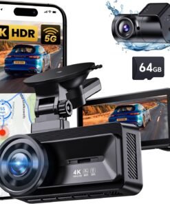 COOLCRAZY Dash Cam Front Rear - 4K+1080P Full HD Dashcam