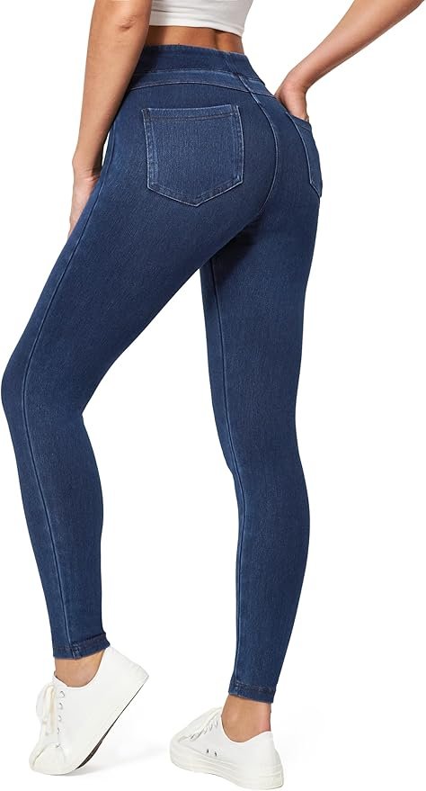 IUGA Stretchy Jeans for Women | High Waist Jeggings Tummy Control Skinny Jeans Pull on Leggings with Pockets Trendy Casual